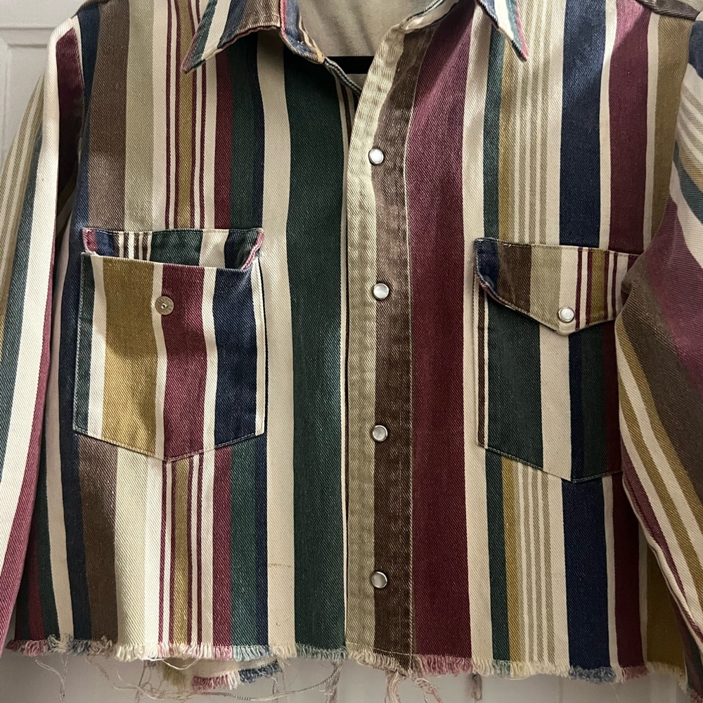 Vintage Striped Multicolor cropped jacket